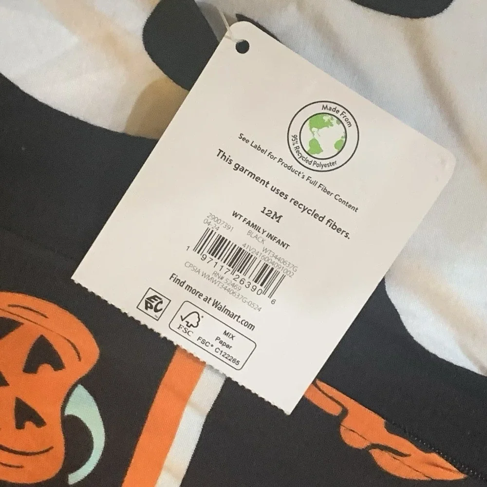 Way To Celebrate Halloween Baby One Piece Pajamas 12M New with Tags Family Soft